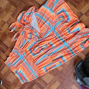 Colorful Two-Piece Skirt Set